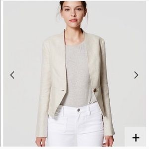 Loft  linen collarless blazer